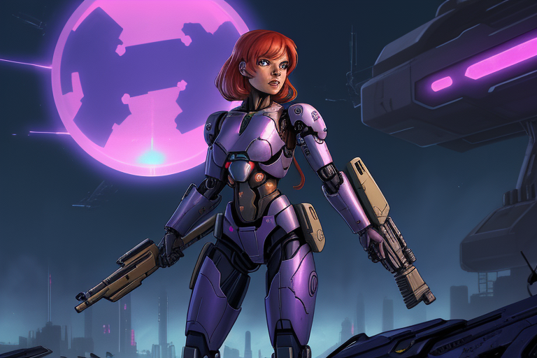 03419-1116167031-sci-fi, cyborg girl, battle damaged, holding big plasma rifle, color scheme.png